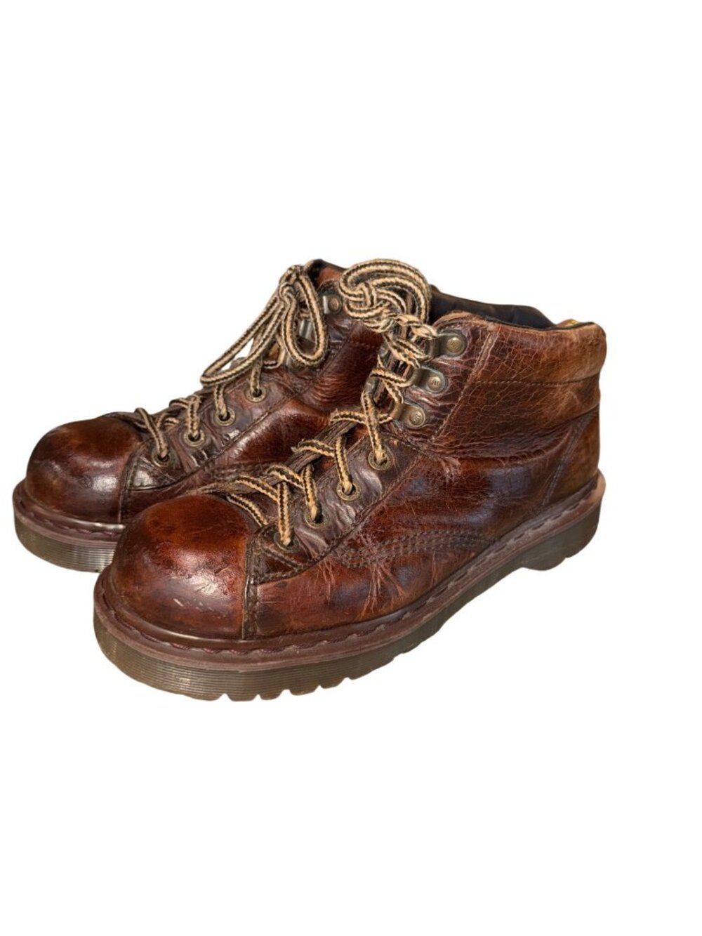 Vintage 90s Dr. Martens 8287 Made In England Brown Leather Boots Women 10 Grunge